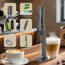 Battery-Operated Electric Milk Frother with Stand
