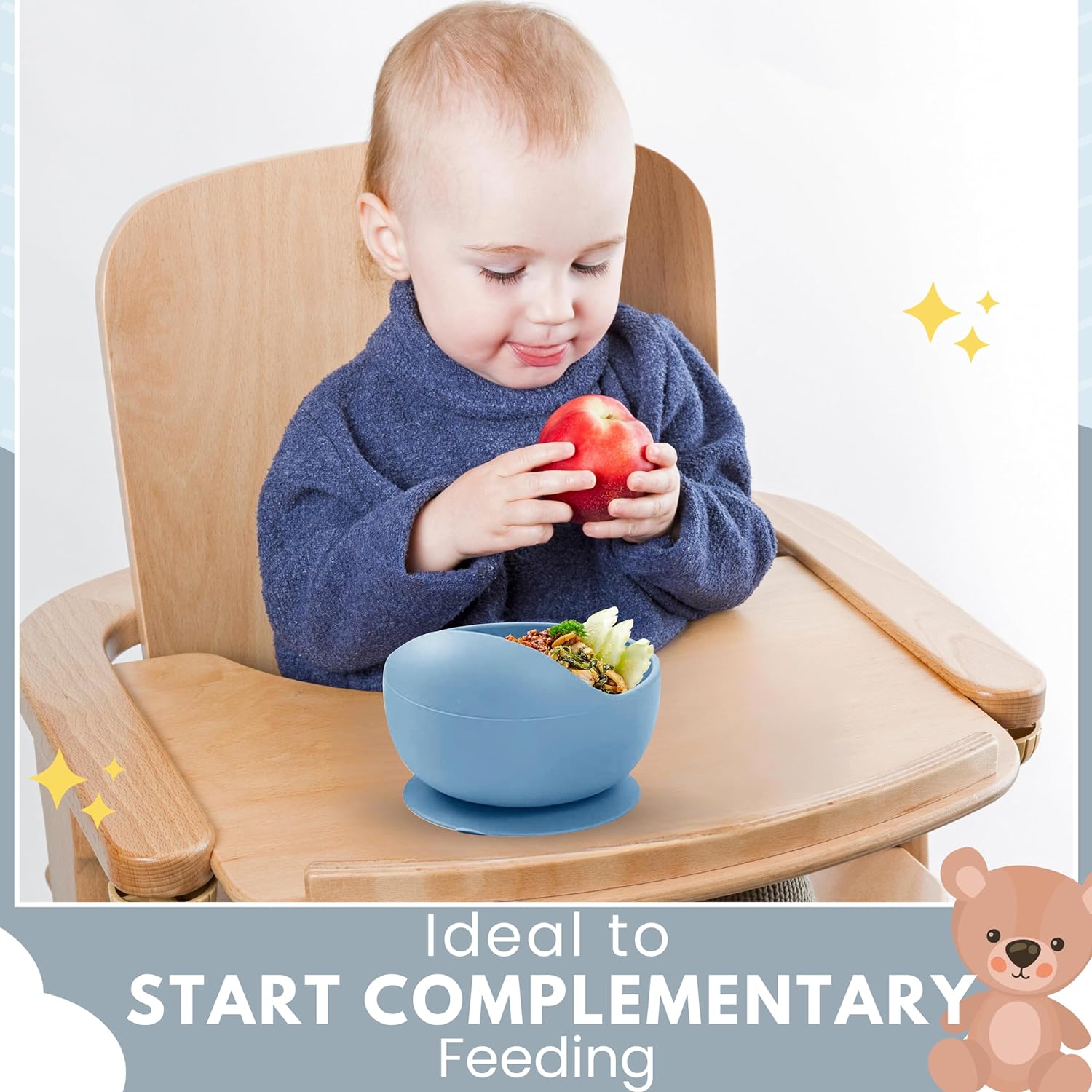Babies Suction Bowl, Spoon & Fork Set