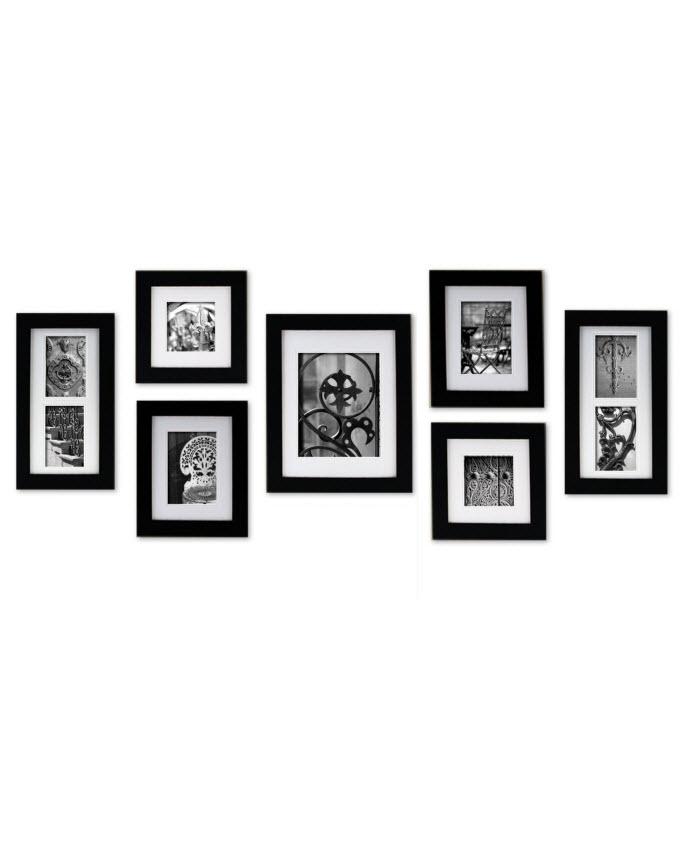 Set of 7 - Photo Frames Collage Wall Hanging Wall Decor Set - Perfect for Stairs