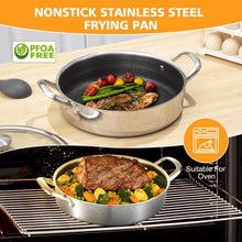 Flat Bottom Double Sided Laser Coated Honeycomb Layer Frying Pan With Lid & Dual Handle