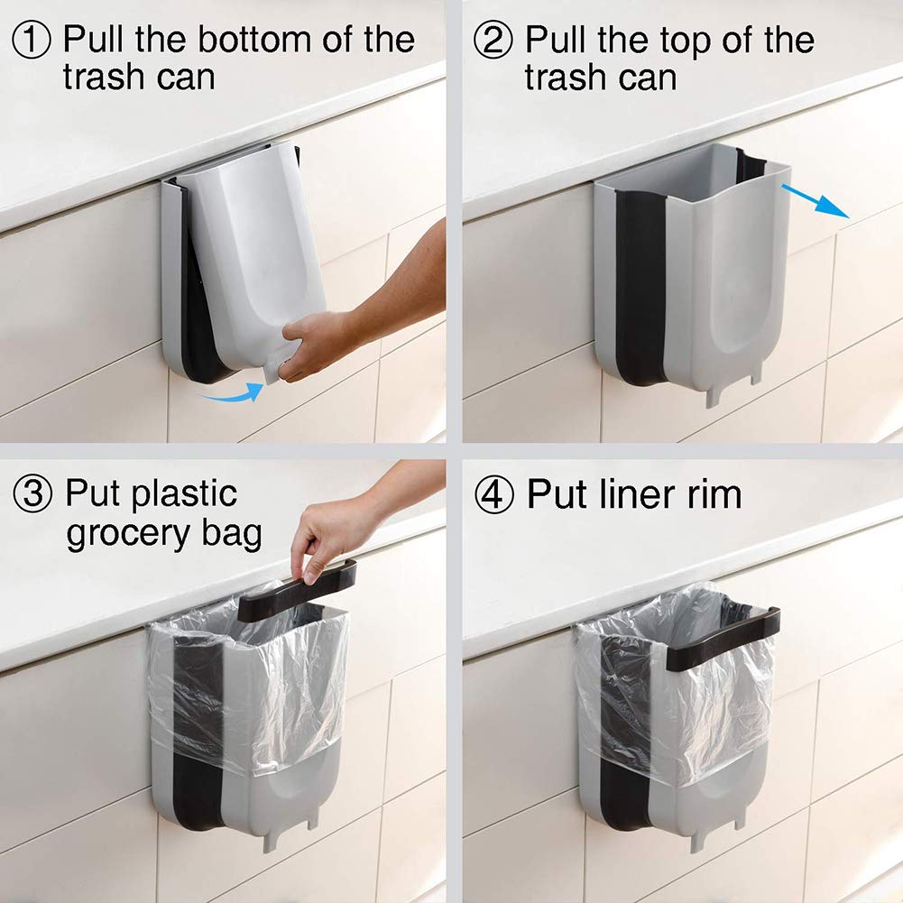 Collapsible Hanging Kitchen Trash Bin