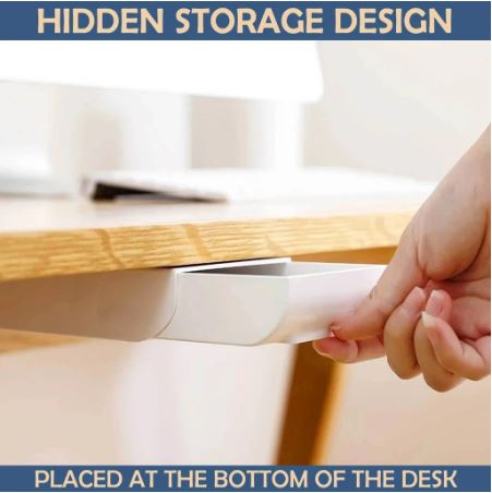 Multifunctional Self-Adhesive Retractable Under The Table Mini Hidden Drawer Organizer