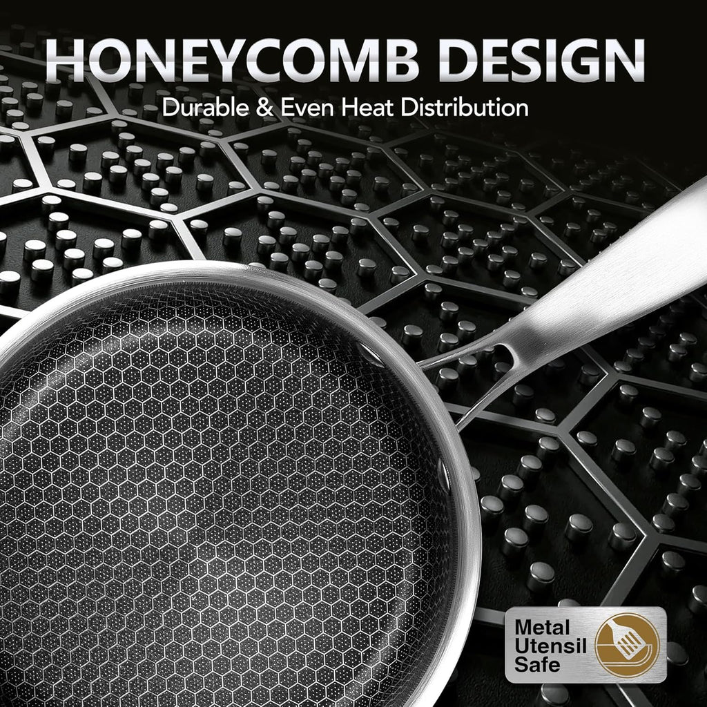 Honeycomb Laser Coated Stainless Steel Soup Pot & Saucepan