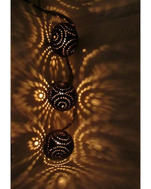 Set of 3 Globes - Natural Thai Coconut Shell Light
