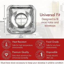 Pack of 10 - Disposable Aluminum Foil Round Gas Stove Burner Covers