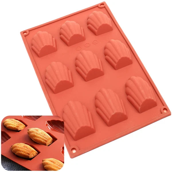 9 Cavity Shell Shape Silicone Chocolate Mold