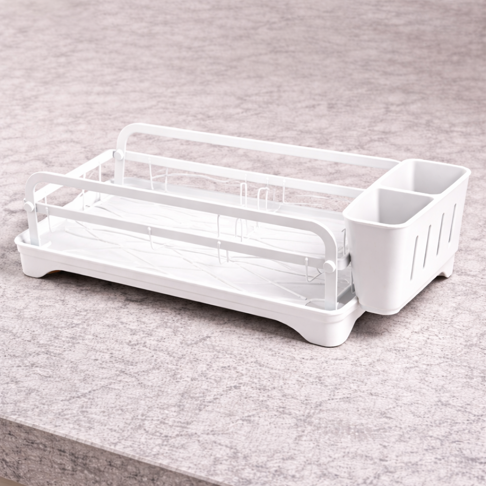 Dish Drying Rack with Cutlery Holder (Countertop Dish Organizer)