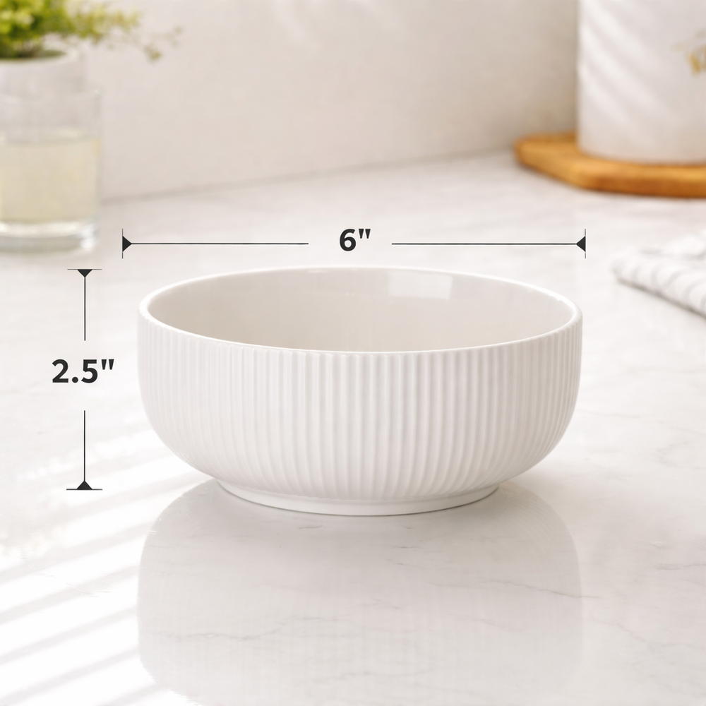 White Ceramic Plate & Bowl Set – 6 & 12 Piece