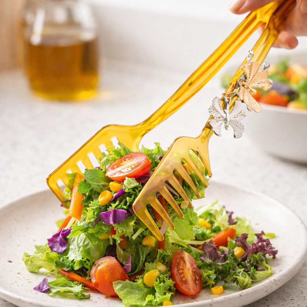 Stainless Steel Luxury Food Serving Golden Tong, Spaghetti Tong