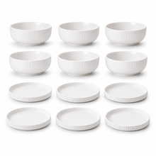 White Ceramic Plate & Bowl Set – 6 & 12 Piece