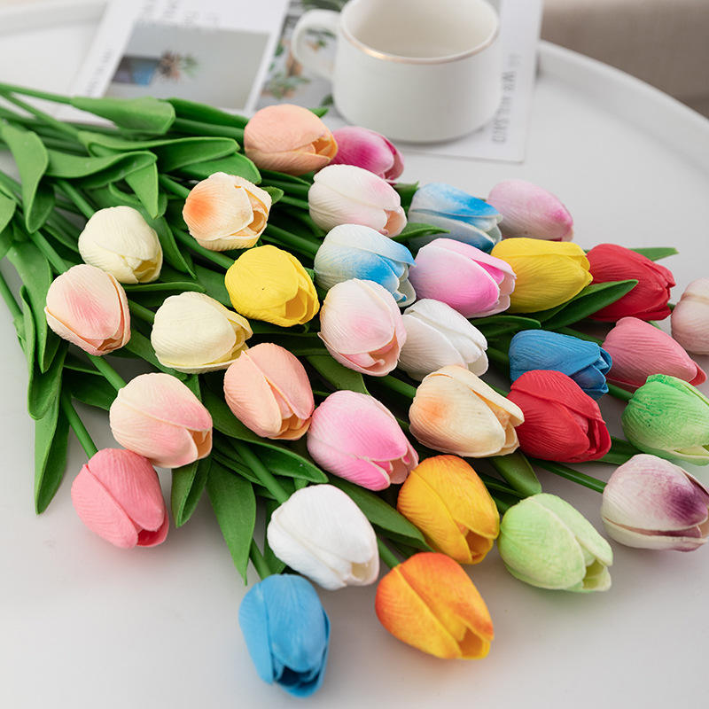 Mixed Colors Artificial Tulips Bunch