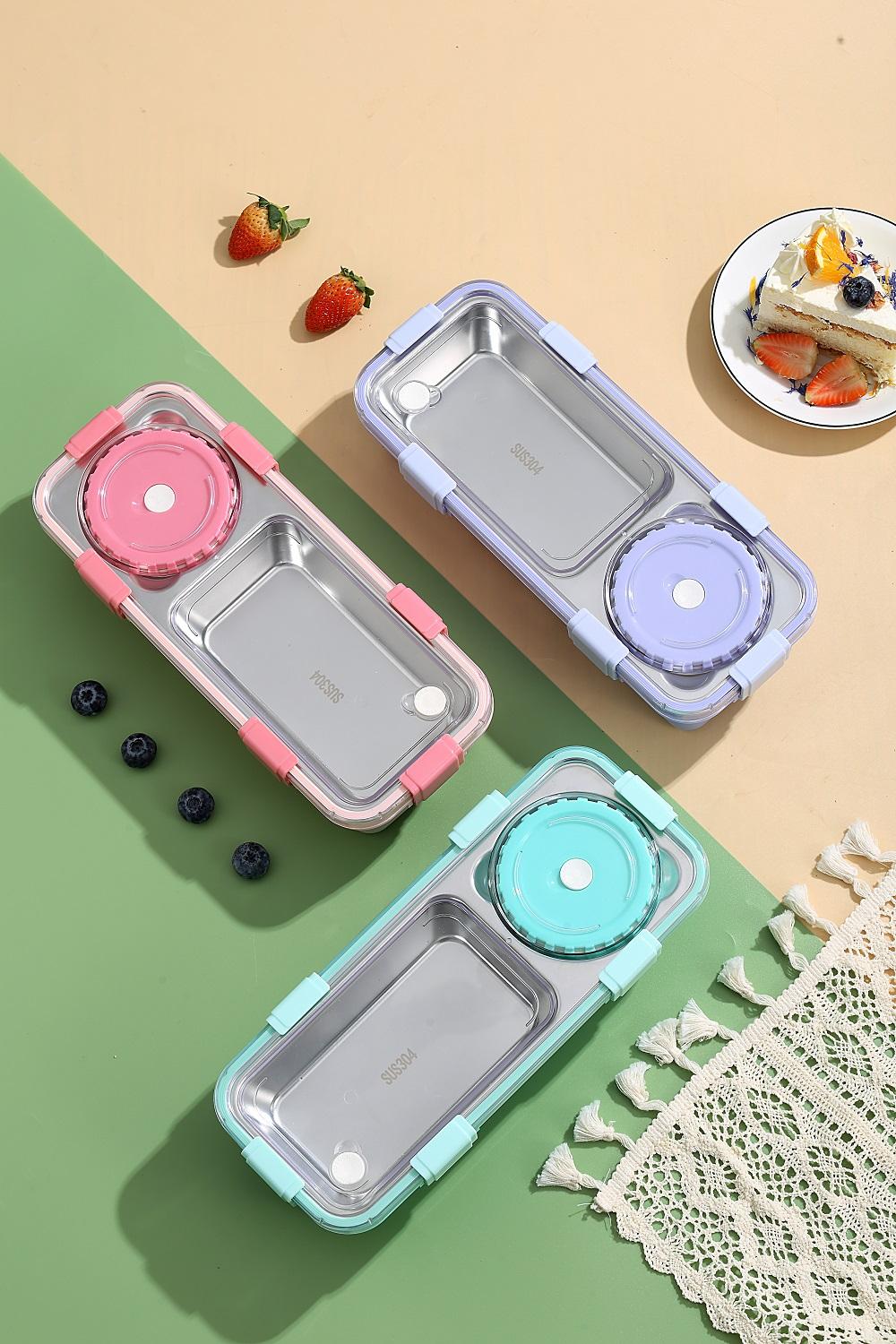 2/3 Compartment Lunch Box Stainless Steel Bento Box