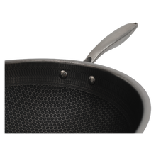 Single Handle Double Sided Laser Coated Honeycomb Stainless Steel Wok With Lid