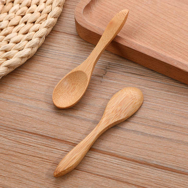 Pack of 6 - Mini Reusable Bamboo Wooden Spoons