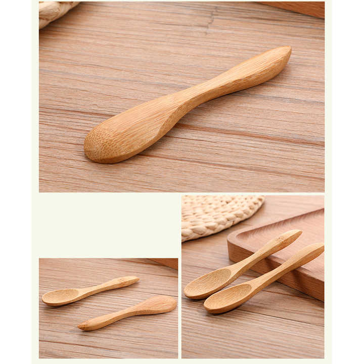 Pack of 6 - Mini Reusable Bamboo Wooden Spoons
