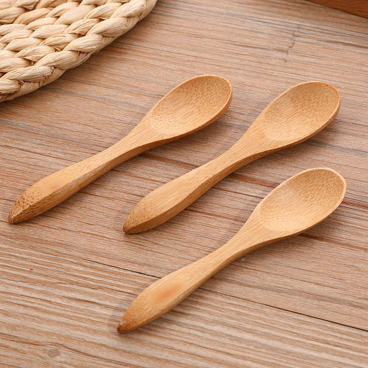 Pack of 6 - Mini Reusable Bamboo Wooden Spoons