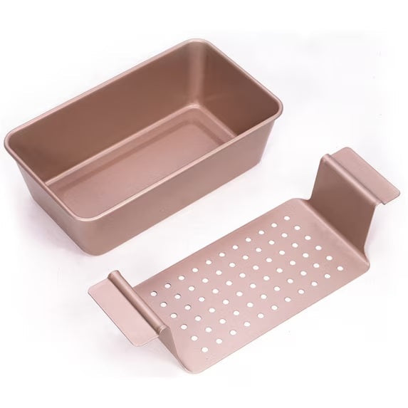 Meatloaf Pan with Drain Tray | Bread Loaf Pan with Insert