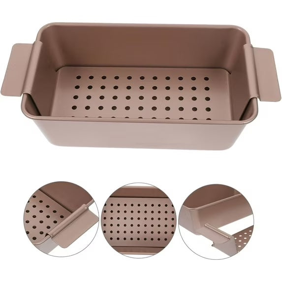 Meatloaf Pan with Drain Tray | Bread Loaf Pan with Insert