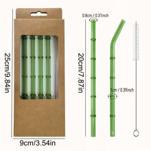 Set of 4 - Random Color Glass Straws with Cleaning Brush