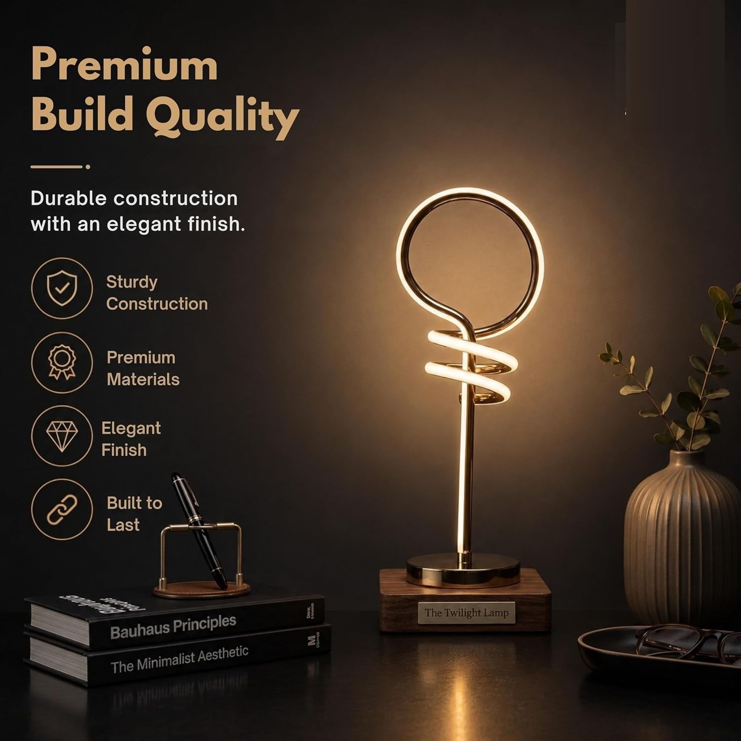 LED Spiral Crystal Table Lamp – 3-Mode Dimmable Decorative Light