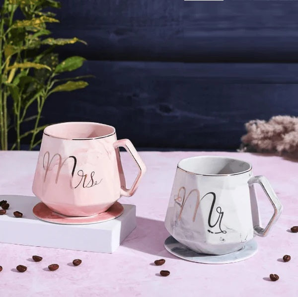 Mr. & Mrs. Marble Pattern Mug