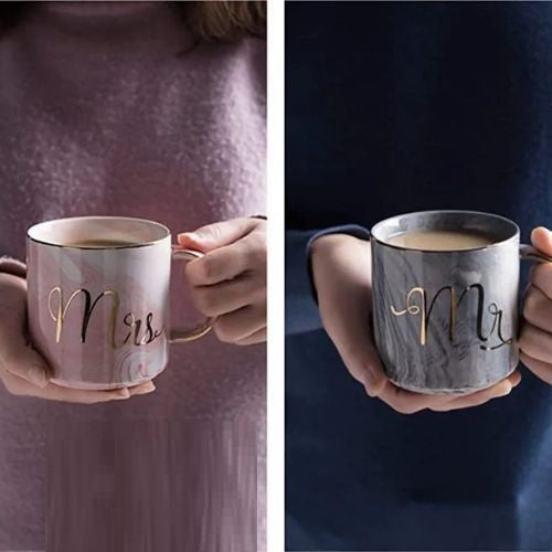Mr. & Mrs. Marble Pattern Mug