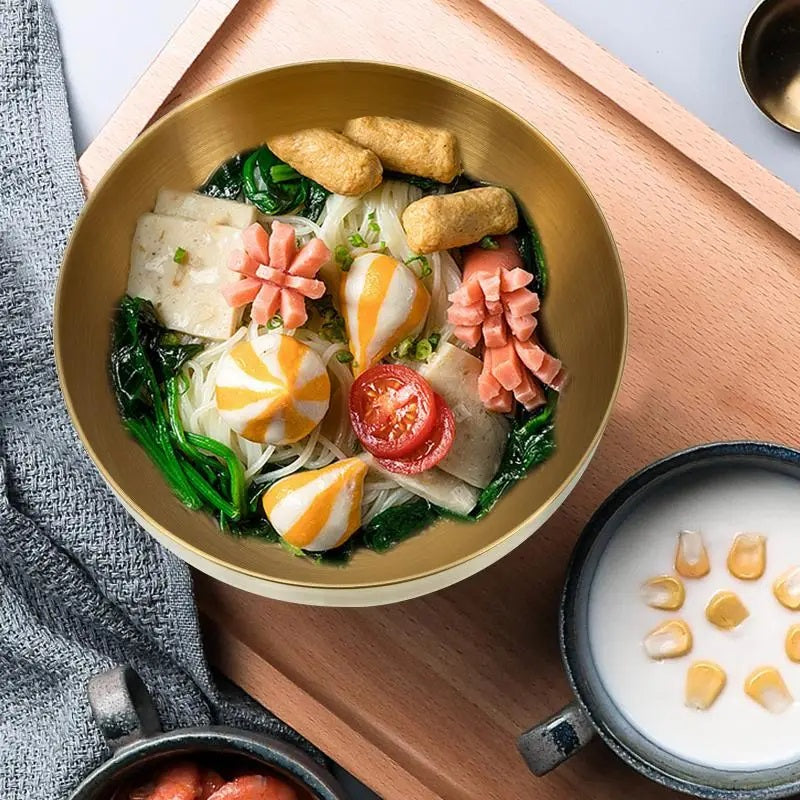 3 Pcs Golden Stainless Steel Bowls Set