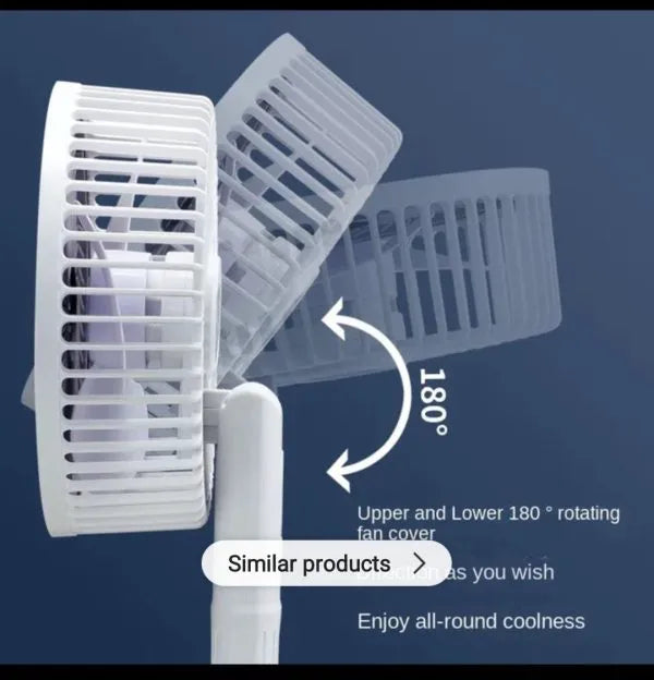 Handheld Clipped Portable 3 Gears Rechargeable Desktop Fan