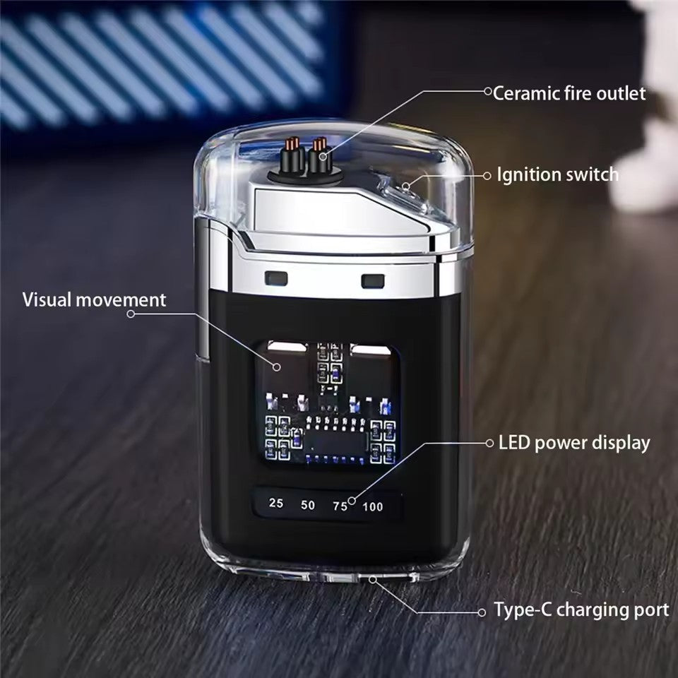 Rechargeable USB Arc Lighter With Ignition and LED Power Display
