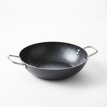 Dual Handles Honeycomb Laser Coated Wok With Lid Karahi