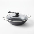 Dual Handles Honeycomb Laser Coated Wok With Lid Karahi