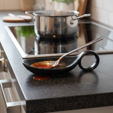 Ceramic Spoon Rest with Handle Loop