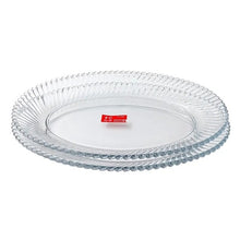 Set of 6 Diamond Rice Plates Clear Glass Roti Plates