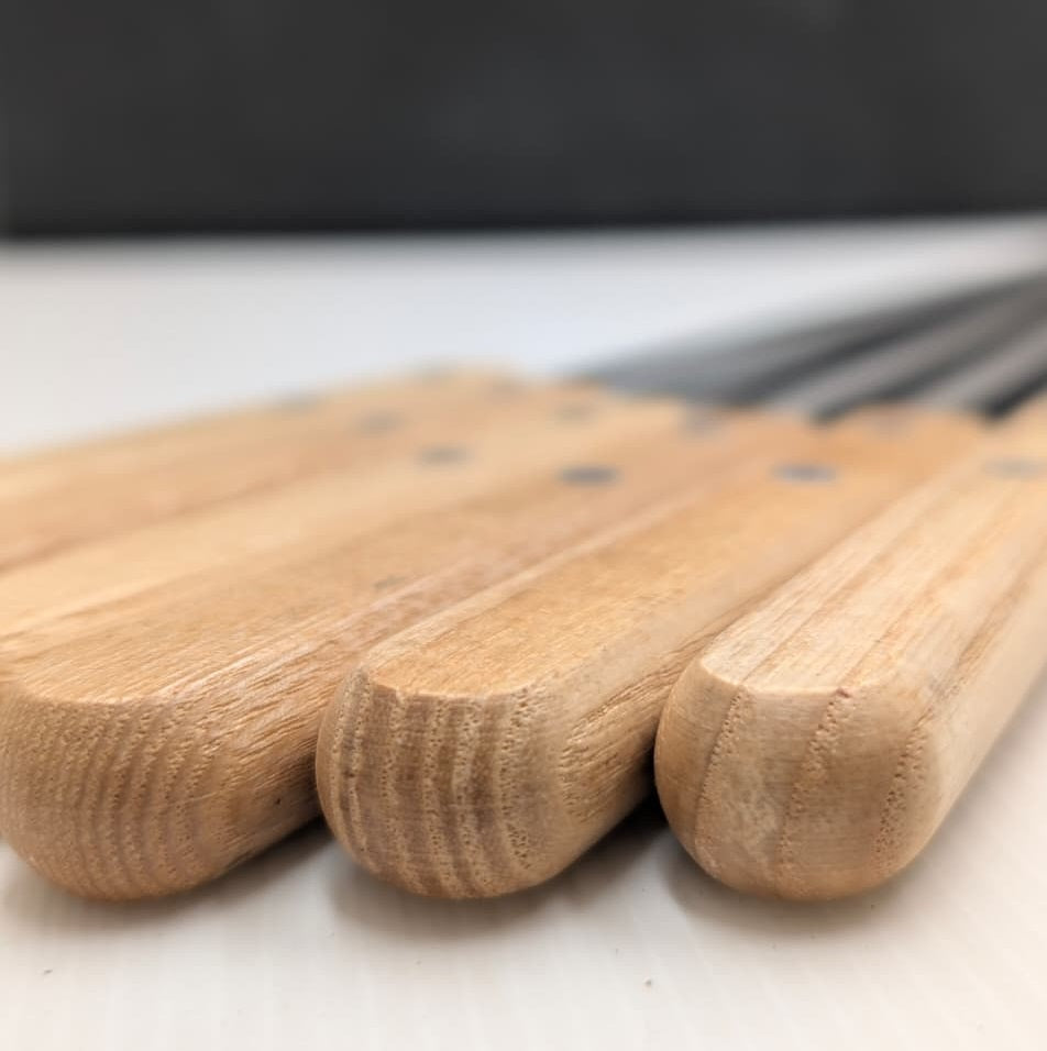Premium Stainless Steel BBQ Skewers with Wooden Handle – Seekh Kabab Rods (3 & 6 Piece Set)