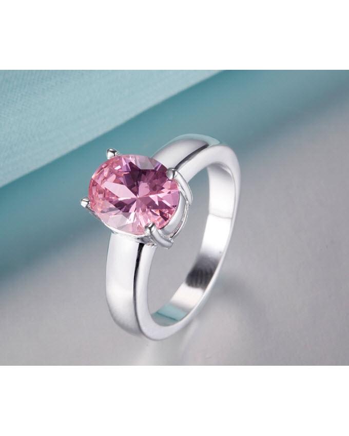 Silver & Pink Plated Ring for Women