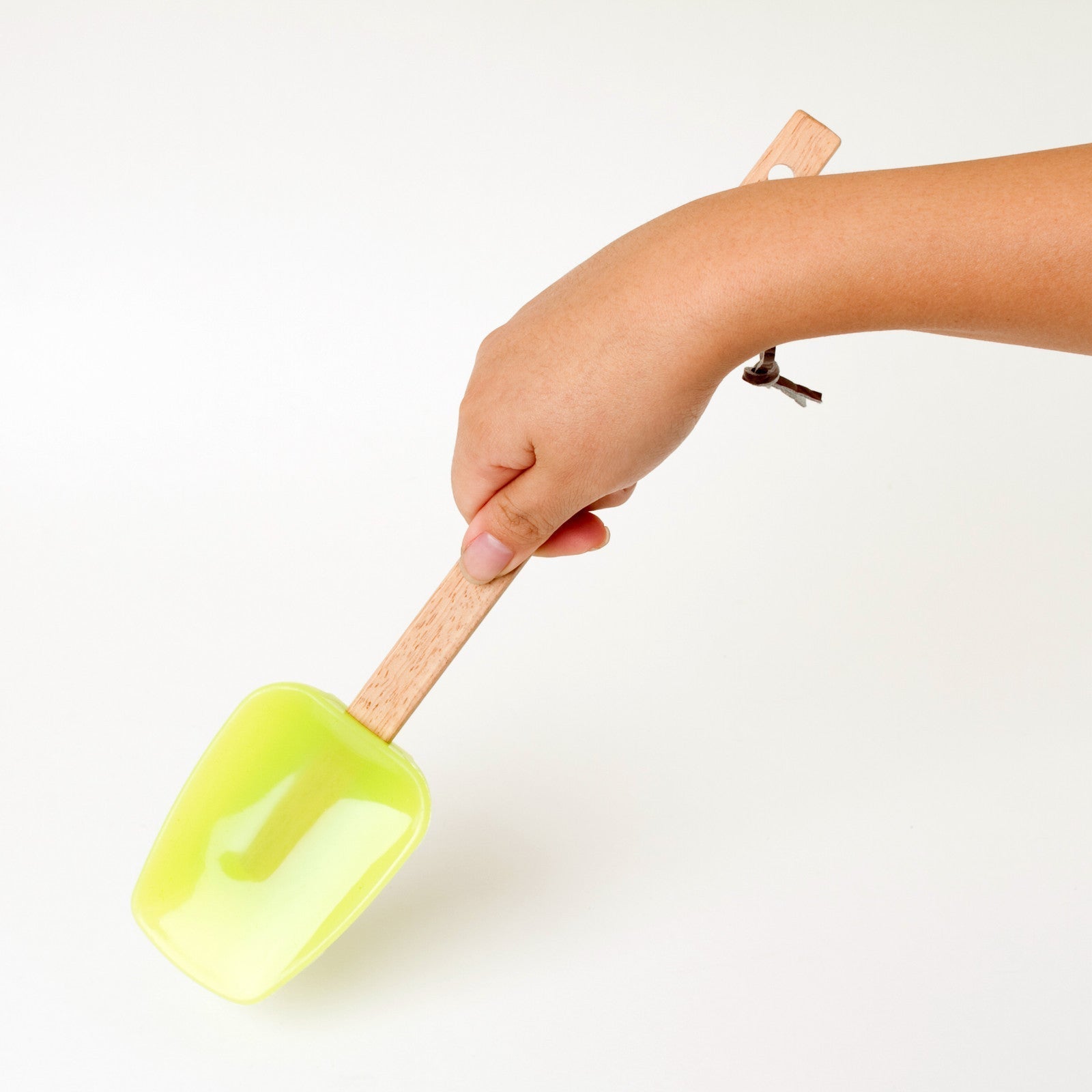Wooden Handle Mini Silicone Spoonula/Spatula Spoon - Random Color