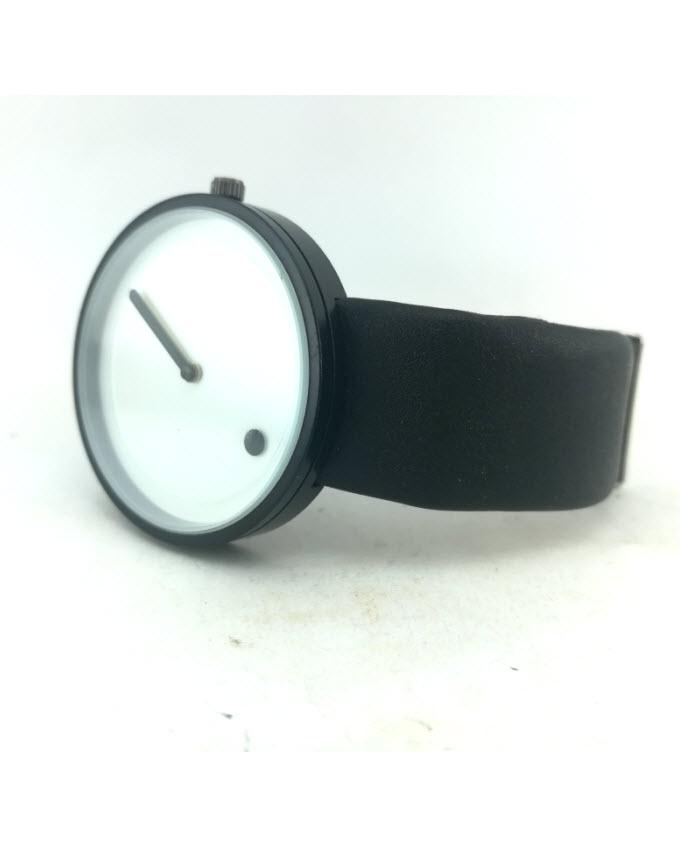 White & Black Leather Analog Watch for Men
