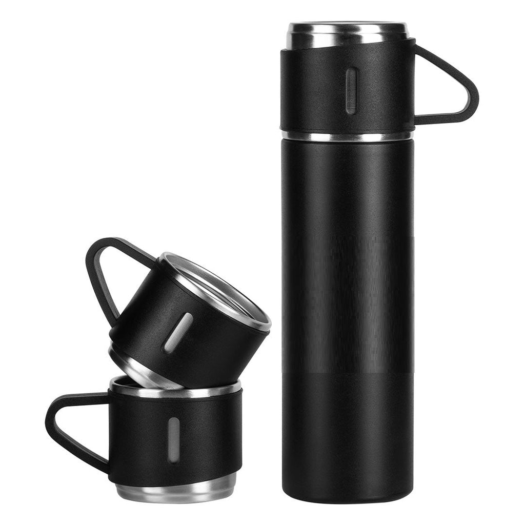 500ml Stainless Steel Vacuum Insulated Thermos Flask With 3 Cups