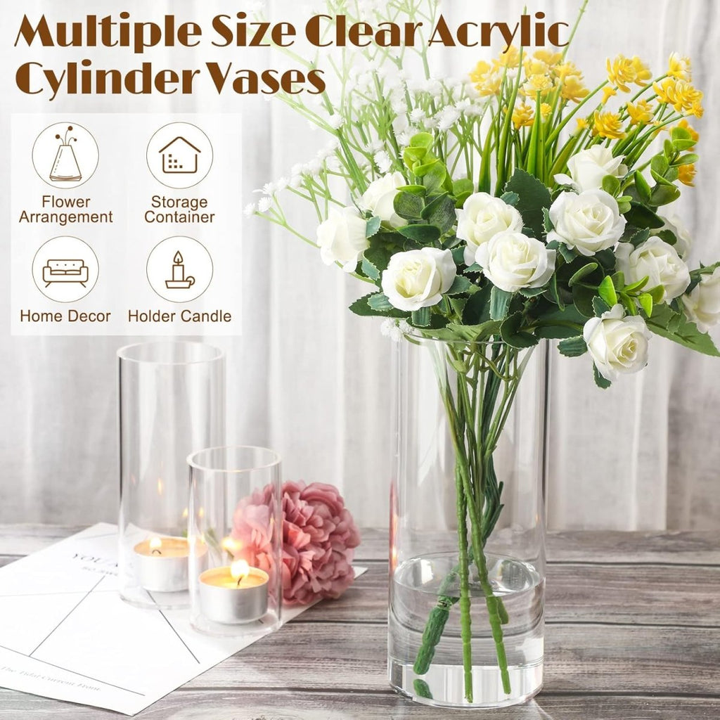 Acrylic Clear Cylinder Flower Vase