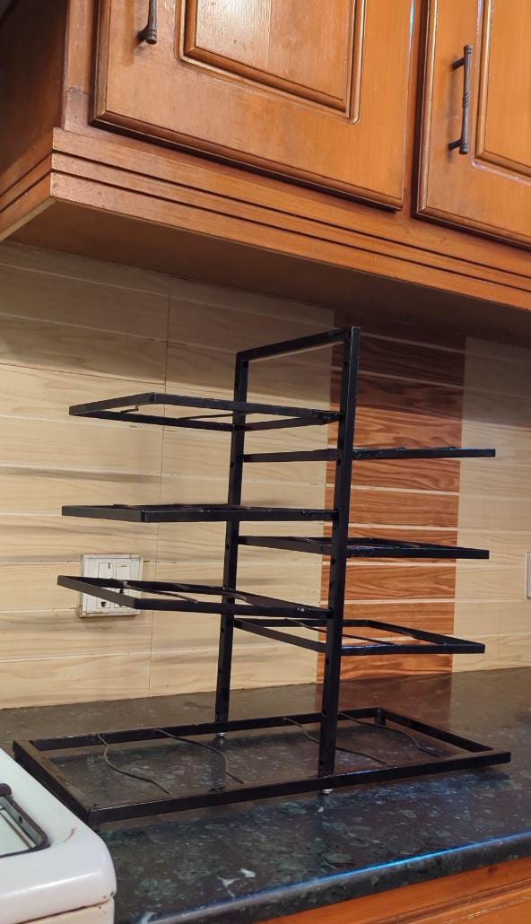 Adjustable 8-Shelf Pot Stand Rack | Space-Saving Kitchen Organizer for Cookware