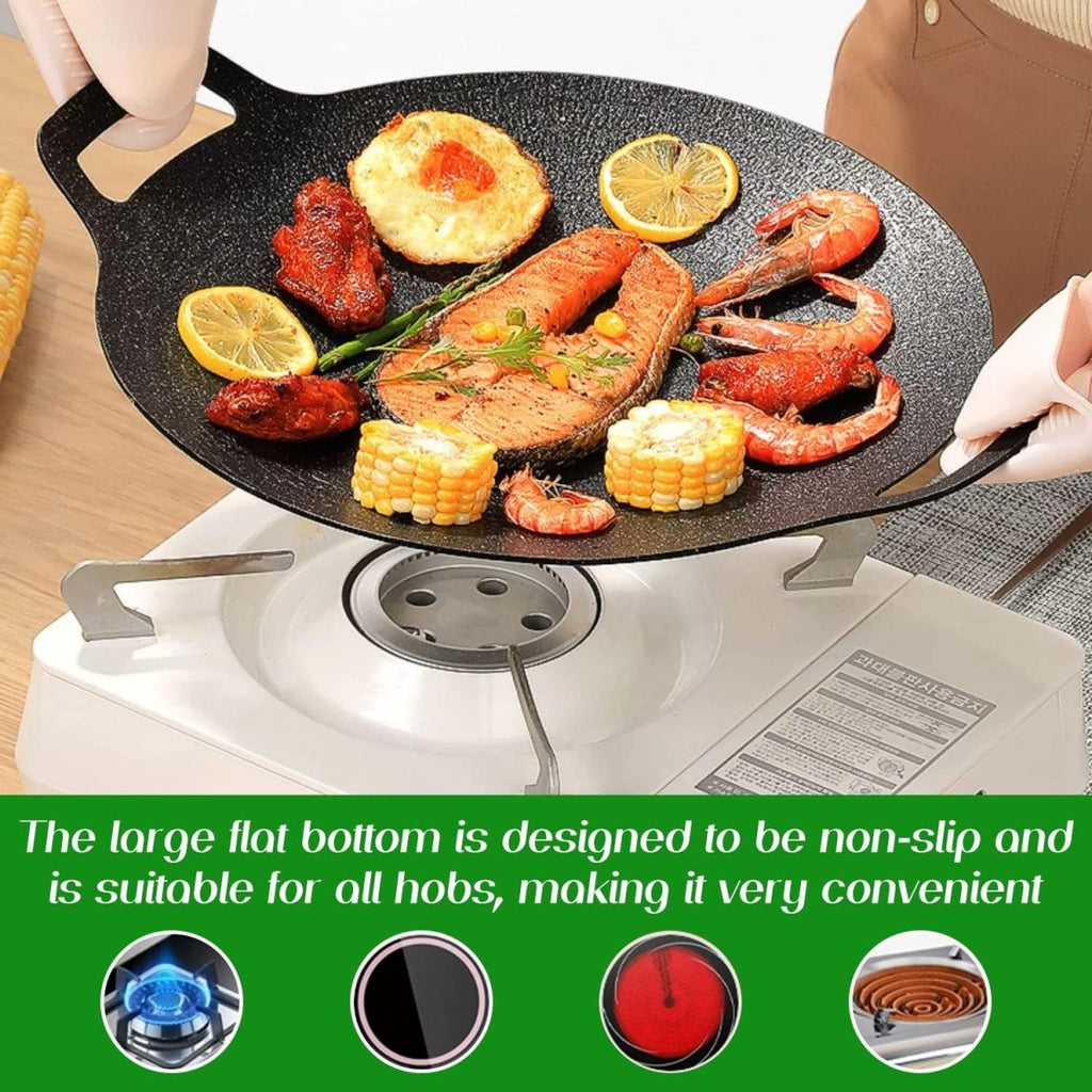 Aluminum Nonstick Tawa, Korean BBQ Grill Pan