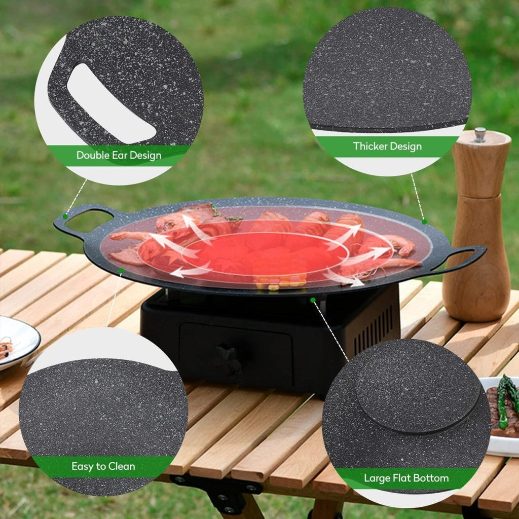 Aluminum Nonstick Tawa, Korean BBQ Grill Pan