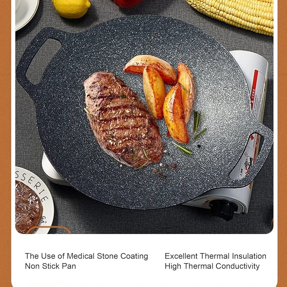 Aluminum Nonstick Tawa, Korean BBQ Grill Pan