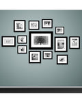 Pack of 13 - Photo Frames Collage Wall Hanging Wall Decor Set - Black