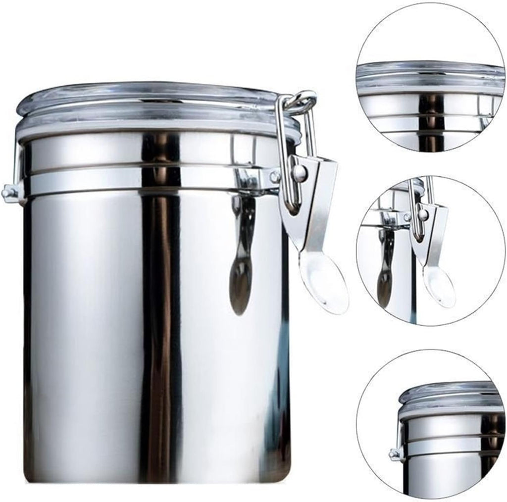 Set of 4 - Stainless Steel Canister Jars