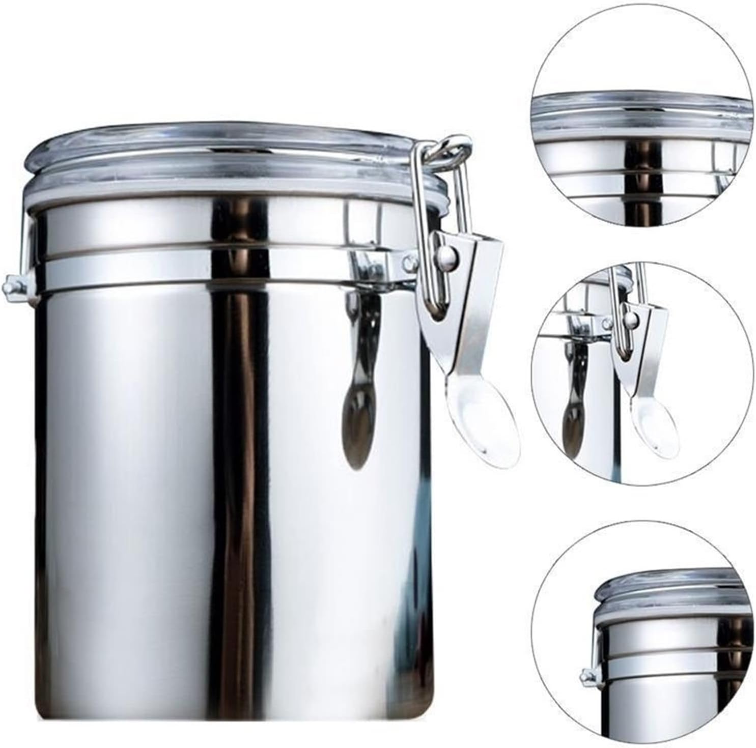 Set of 4 - Stainless Steel Canister Jars