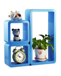 Set of 3 - Rectangular Wall Mount Shelves, Rectangular Hanging 3 Piece Set, Wall-Mounted Storage Bookshelf, Floating Wall Shelves for Bathroom, Bedroom, Living Room, and Kitchen
