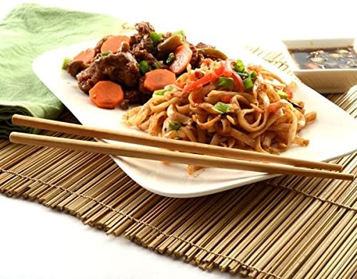 Pack of 10 Pairs - Reusable Chinese Polished Natural Bamboo Lightweight Wooden Chopsticks for Eating & Cooking