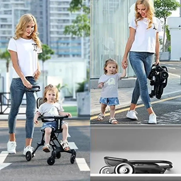 Baby Stroller, Foldable Four-wheeled Child Stroller, Lightly and easly Foldable Child Stroller, Suitable For 1-5 Years Old High Landscape Auxiliary Baby Artifact