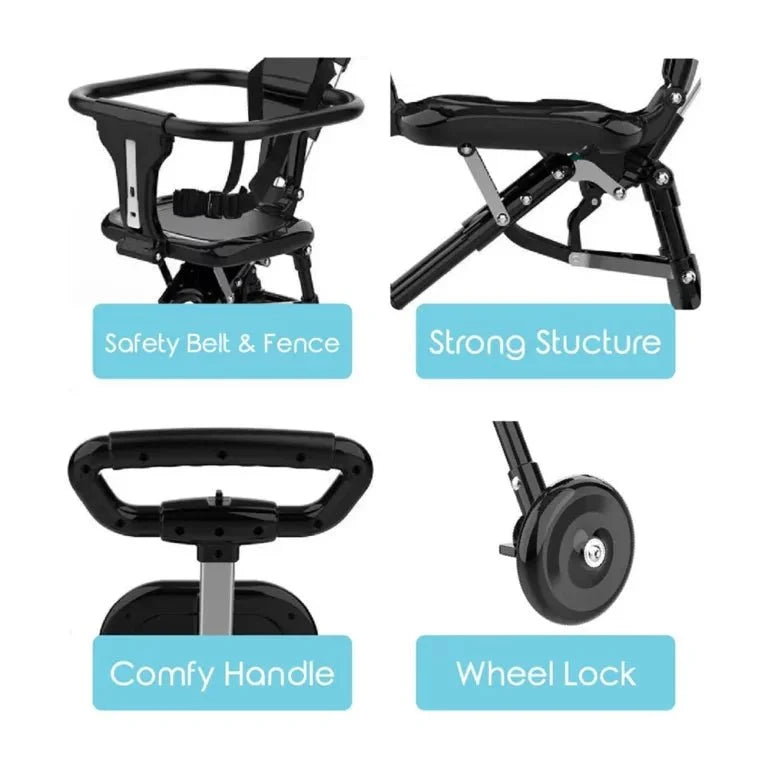 Baby Stroller, Foldable Four-wheeled Child Stroller, Lightly and easly Foldable Child Stroller, Suitable For 1-5 Years Old High Landscape Auxiliary Baby Artifact